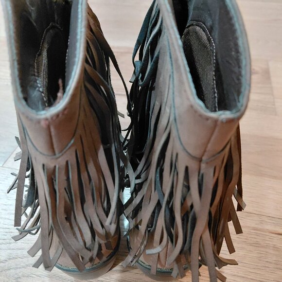 Ropers Womens Fringe Booties Western Cowboy Size 7 Brown - Picture 3 of 6